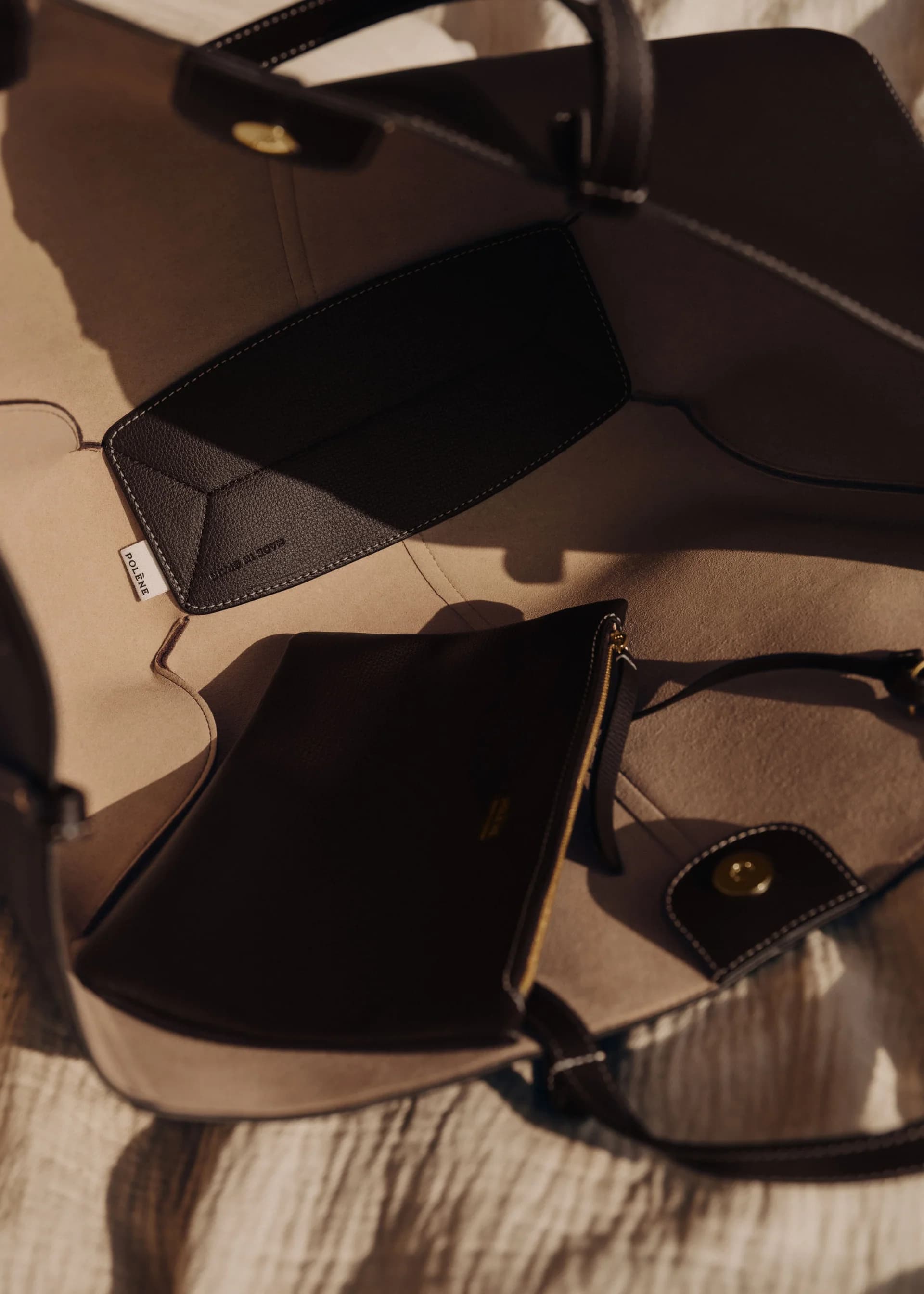 Polène Bag CYME — Ebony Grained