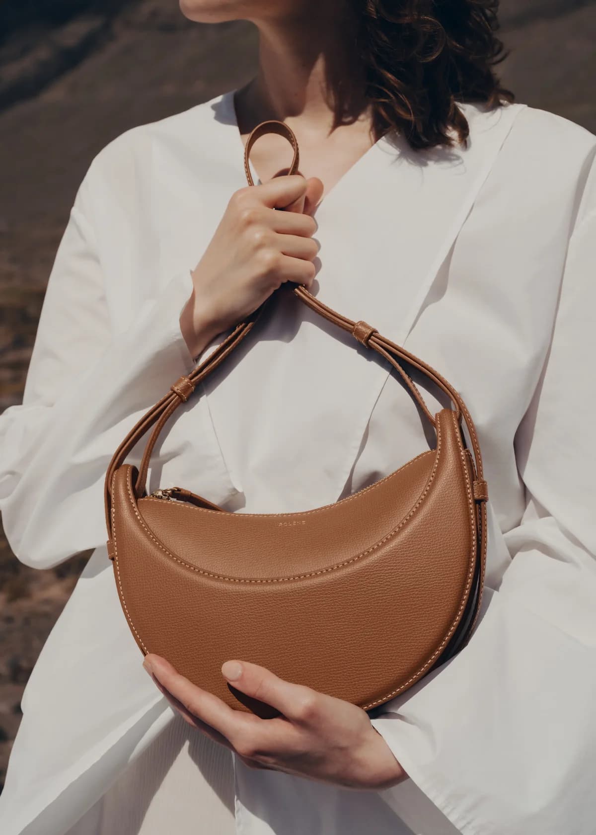 Polène Bag NUMÉRO DIX GRAINÉ — Camel Grained